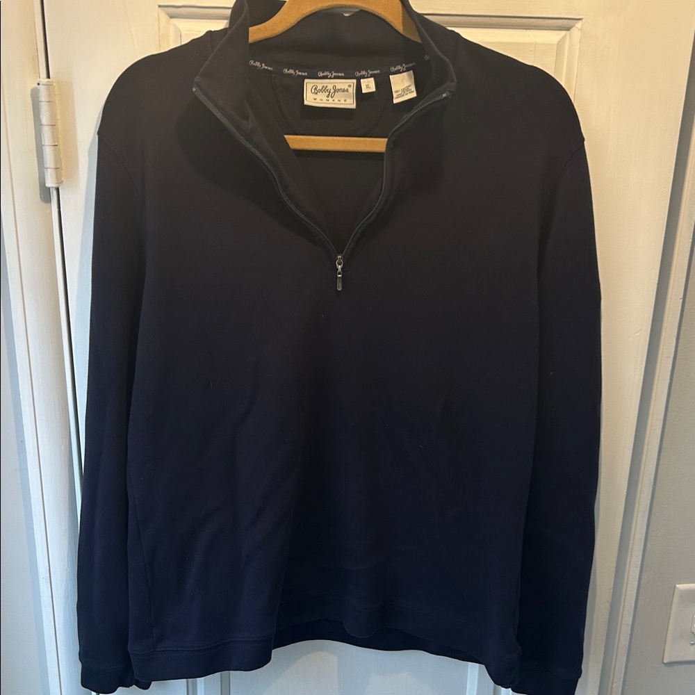 Bobby Jones Navy Blue Zip-Up Top